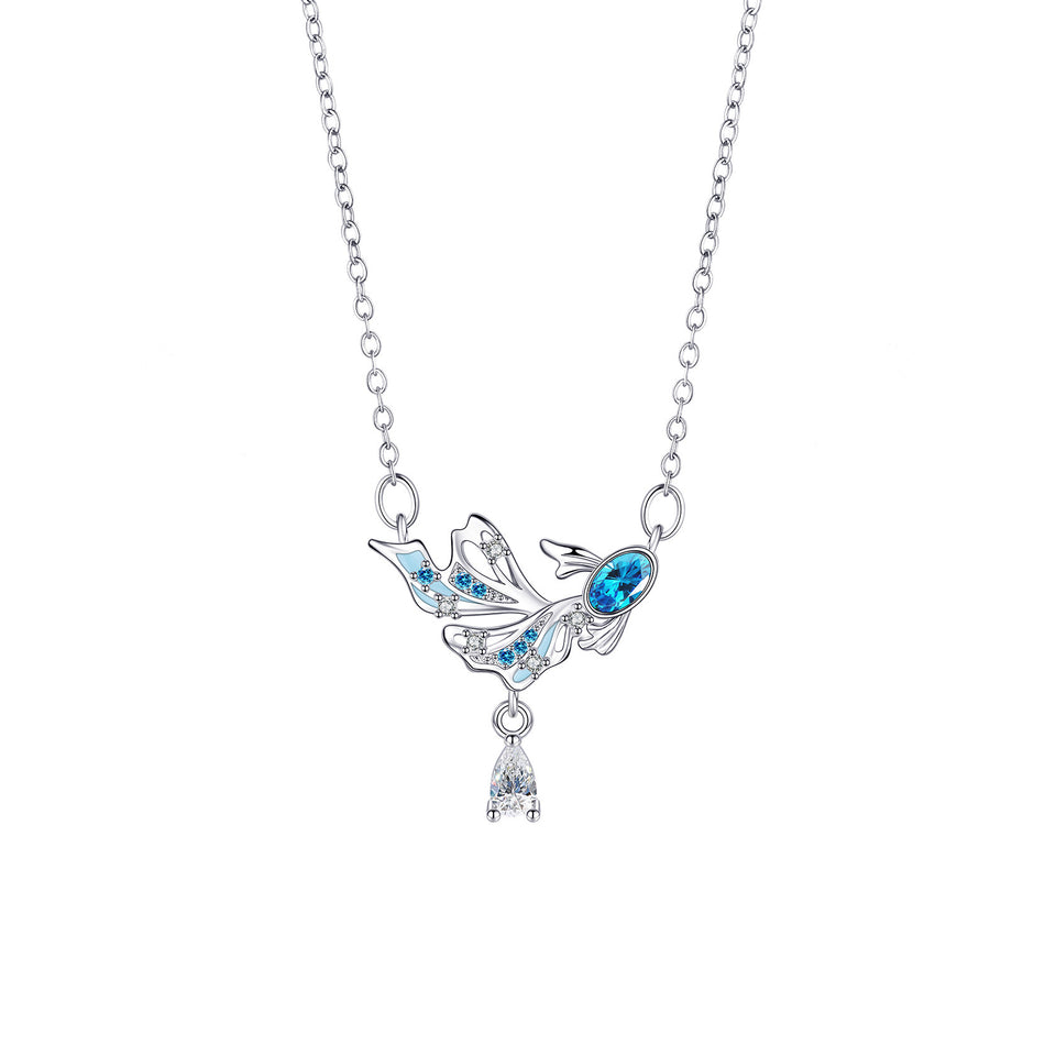 Butterfly Fish Necklace Female Zircon Clavicle Chain