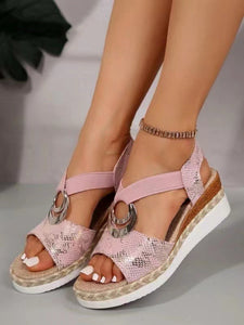 Women's Summer New Hemp Rope Wedge Light Bottom Peep Toe Sandals