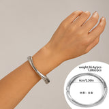 Women's Exaggerated Large Water Drop Metal Glossy Surface Mirror Open-ended Bracelet