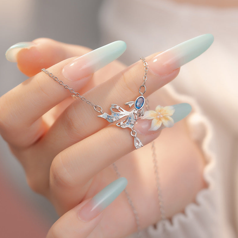 Butterfly Fish Necklace Female Zircon Clavicle Chain