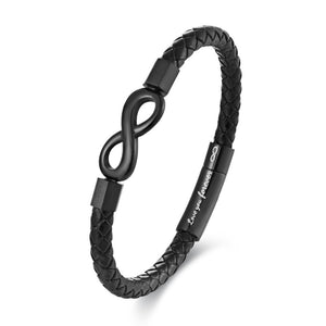 Leather Bracelet Vintage Leather European And American Stainless Steel