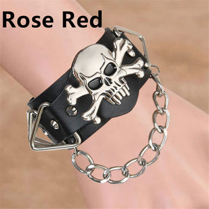 Men's Skull PU Leather Bracelet