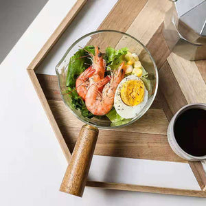 Side Handle Transparent Household Glass Pot