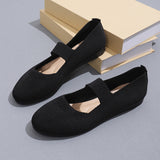 Women's Flat Bottom Pumps Plus Size Shallow Mouth Low-top Slip-on Flyknit