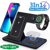 3-in-1 Fast Wireless Charger | Foldable LED Charging Dock