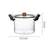 High Borosilicate Transparent Pot Double Ear Glass Pot