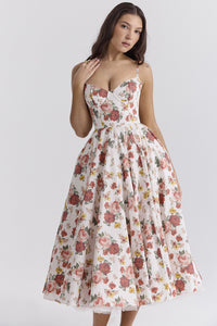 Slim-fit Corset Chest-flattering Steel Ring A- Swing Sling Dress