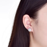 Big Round Zircon-encrusted Stud Earrings