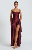 Women's Backless Ruffles Irregular Dress