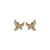 Women's Unique Design White Oil Butterfly Earrings