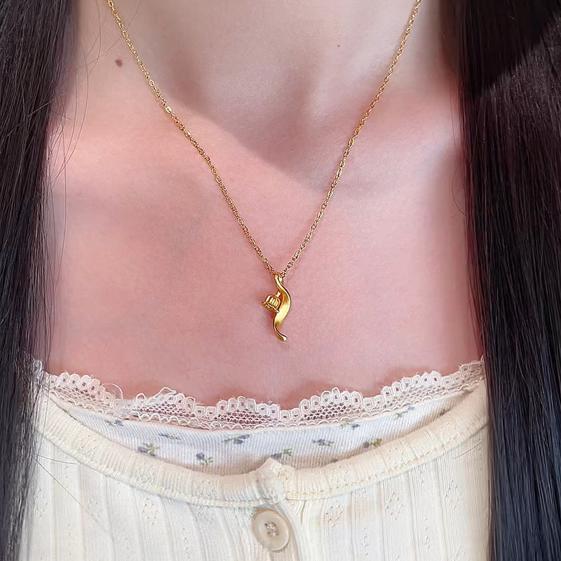 New Chinese Frosted Lily Necklace For Women