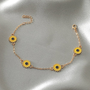 Alloy Sunflower Anklet Gift For Ladies