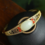 Fashion Natural Hetian Sterling Silver Bracelet