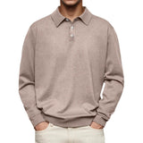 Long Sleeve V-neck Buttons Men's Casual Jacket Polo Shirt